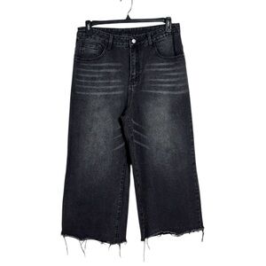 SHEIN Charcoal Wide Leg Jeans
